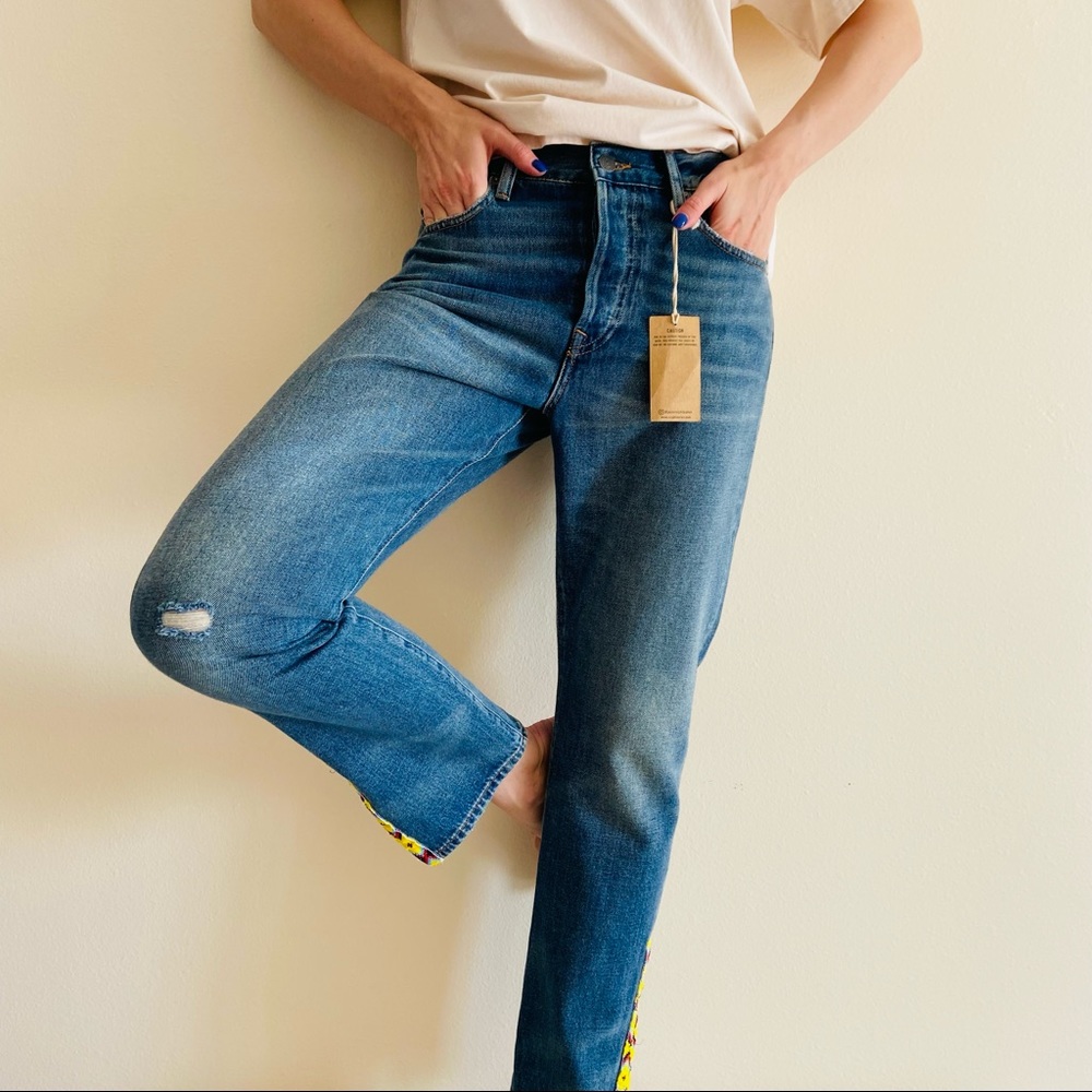New Polo Ralph Lauren The Callen High Rise Slim Jeans southwestern beading boho - Picture 3 of 11